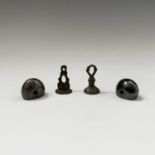 Two bronze seals, 18th century, one inscribed with arabic script, another with runic script,
