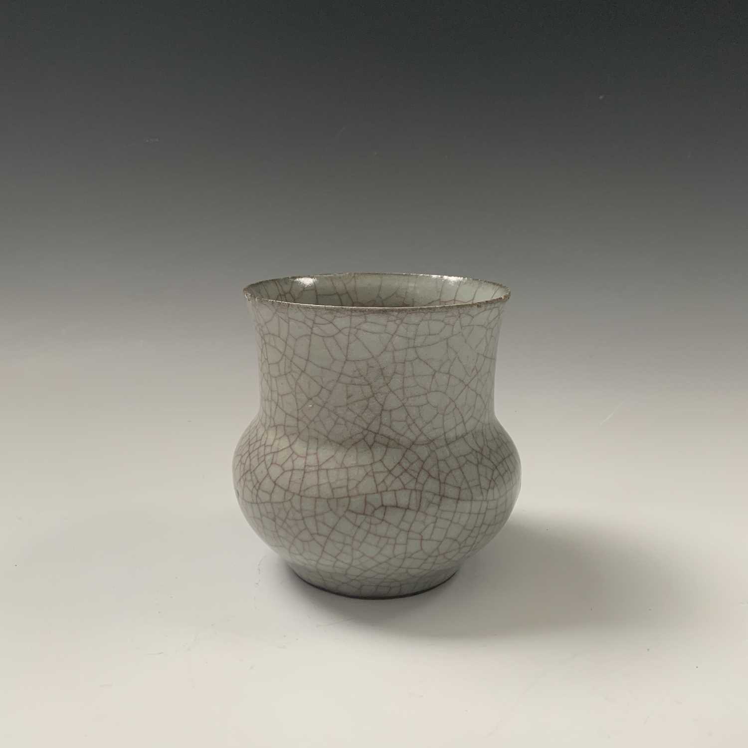 A Chinese Ge-type glazed zhadou, Ming period, height 11cm, diameter 11.5cm.Condition report: Chips - Image 10 of 16