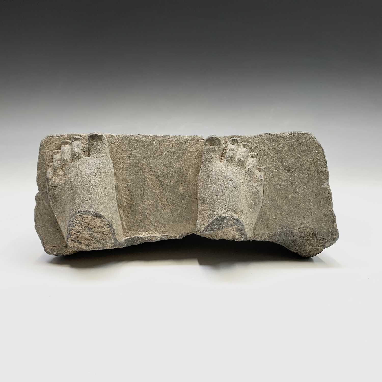 A North West Pakistan (Gandara) carved grey schist Buddhist fragment, 2nd-3rd century AD, the two - Image 6 of 10