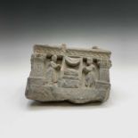 A North West Pakistan (Gandara) carved grey schist Buddhist fragment, 2nd-3rd century AD, the two