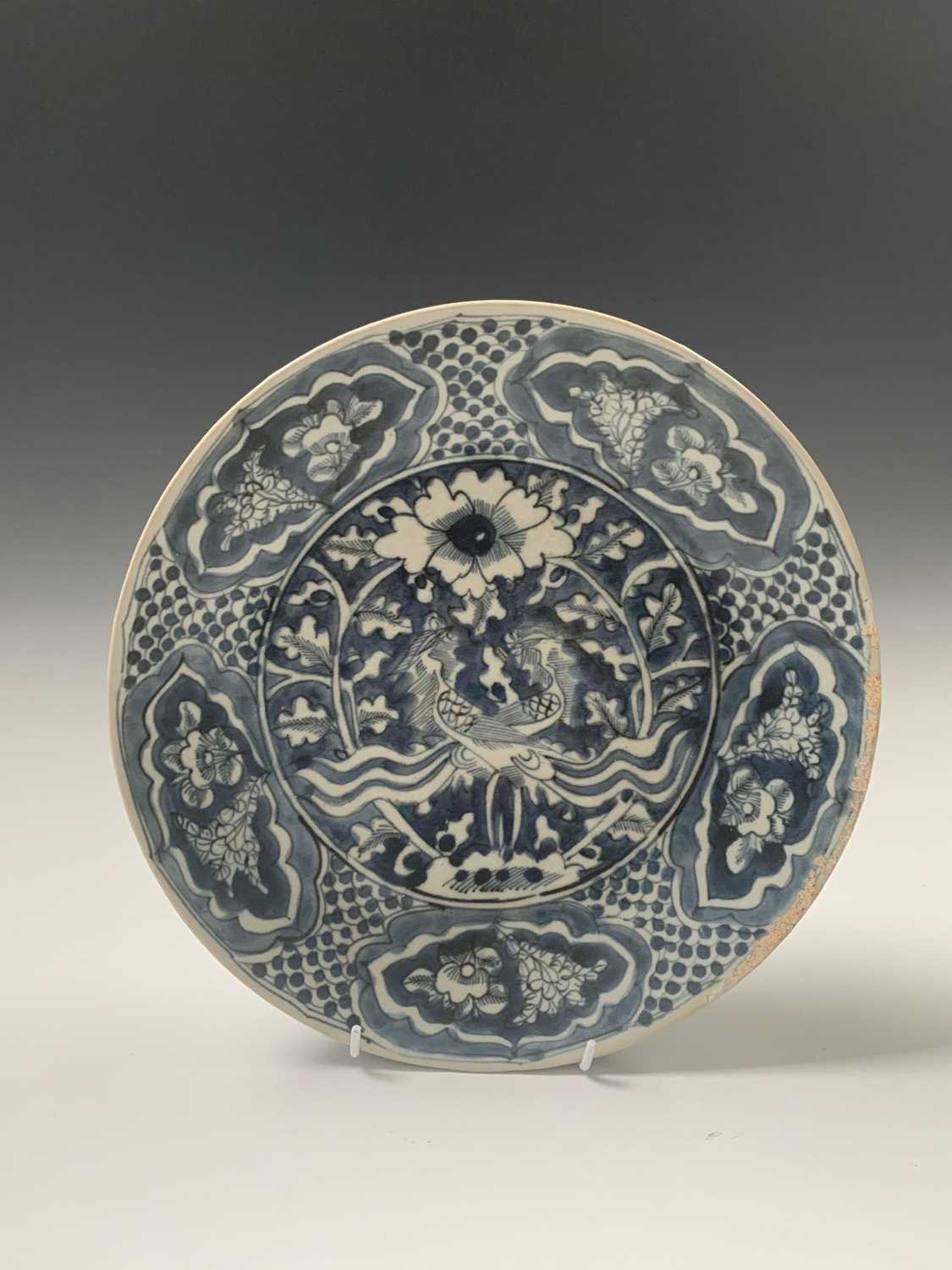 A Chinese blue and white pottery shallow bowl, 'Isin Ho Ship-Wreck, circa 1608', provenance