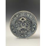 A Chinese blue and white pottery shallow bowl, 'Isin Ho Ship-Wreck, circa 1608', provenance