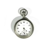 An Elgin nickel cased locomotive back large pocket watch, the movement numbered 23270213 Diameter