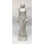 A contemporary composite sculpture of a maiden, 'Grace'. Height 155cm.