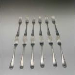 A set of twelve Elkington Rat-tail pattern table forks, griffin crest Birmingham 1903 31oz