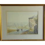 Derek WATSON (20th Century)Two Boats Moored on the QuaysideWatercolourSigned30 x 40cm