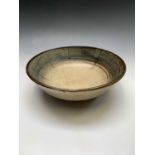 Studio pottery. Shallow bowl attributed to Shoji Hamada, unmarked, label to reverse: Ex The Craft