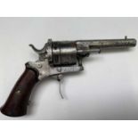 A 19th Century Smith & Wesson 5 shot revolver, stamped name and patent dates, rosewood grips,