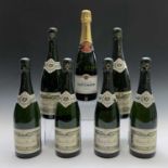 One bottle Tattinger champagne (NV) and six bottles Bagnost Pere & Fils champage (7).