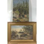 Rural scenesTwo oils on canvas by the same handEach indistinctly signed 'D M Huskin?'One is