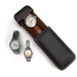 An Orvis gentleman's display back automatic wristwatch Dia 44mm together with two other watches