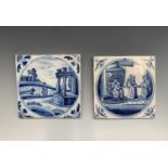 Two 18th century English Delft tiles, vendor states ex Lipski Collection. 13x13cm