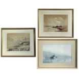 Charles A JAQUESThree coastal watercolours Each signed