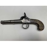 A 19th century percussion cap pocket pistol, signed Freeman London, with screw off barrel, the