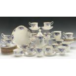 A Royal Albert 'Moonlight Rose' coffee and tea service comprising coffee pot, milk jug and sugar