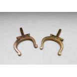 Bronze rowlocks - pair possibly 18th century or earlier found in a dive off Scilly.