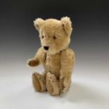 A Chiltern Toys golden plush Teddy bear, orange glass eyes, velvet paws with embroidered claws and