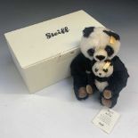 Panda with baby - Boxed Steiff. "Cha Cha" bear. No certificate.