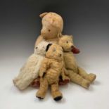 TEDDY BEARS: A bag of six teddy bears of varying sizes & age.