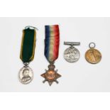 Medals: A group of 4 World War One medals to AL Champion of the Cheshire Regiment comprising 1914-