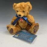Teddy Bear - Merry thought 2012 Olympic. Games dark tan bear with certificate.