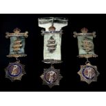 RAOB Medals - 3 Silver and enamel, roll of Honour, exalted Medals.