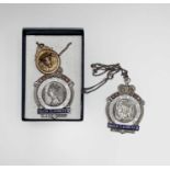 RAOB badges (3). Lot contains a 9ct gold pin presented by the Basset lodge no. 3372 to Bro. RALP