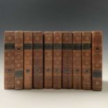 HENRY FIELDING "Works" 10 Vols complete, engraved plates including William Hogarth comp, cont calf
