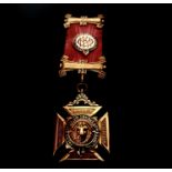 RAOB Medals - 9ct gold Order of Merit issued by Crosby Lodge 4673 to Bro Steveley Wilson C.P.1928 (
