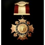 RAOB Medals - Medal marked 9ct issued by Alma Lodge No.2104 to Bro D.G.Harwood for services rendered