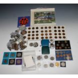 GB coinage - box containing mostly modern GB coins including 8 x £1 coins, 2004 year set, 1996 proof