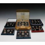 GREAT BRITIAN proof coin year sets x 6 comprising 1995, 1997 (x2), 2001, 2002, 2004.