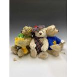 Three Steiff bears - Four Seasons Summer Teddy Bear - Mohair With Growler - No 654473 together