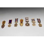 RAOB Medals - 7 gilded brass Royalty - Silver Jubilee, Golden Jubilee & Coronational Medals.