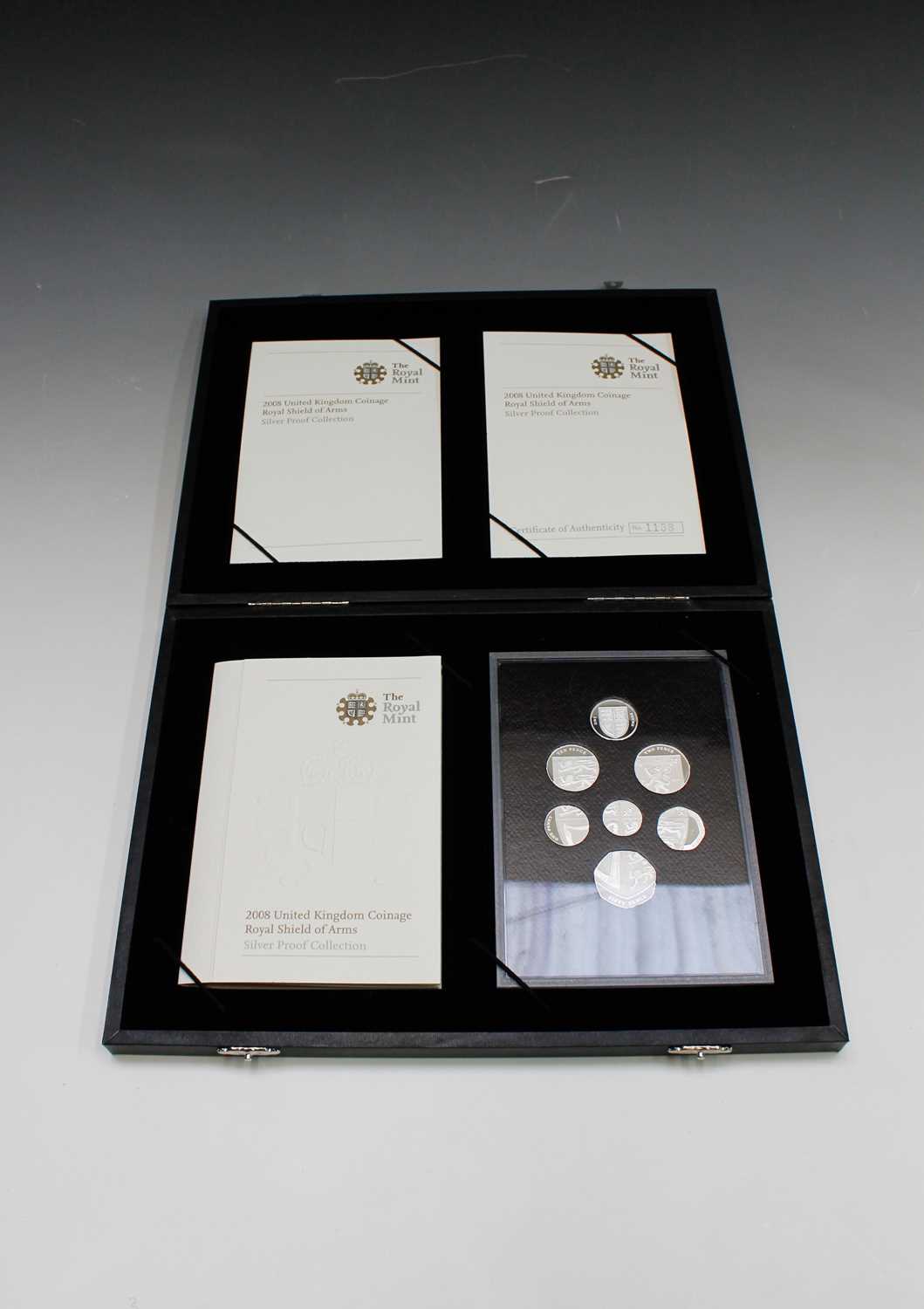 GREAT BRITIAIN 2008 silver proof collection royal Shield of Arms cased with certificate of