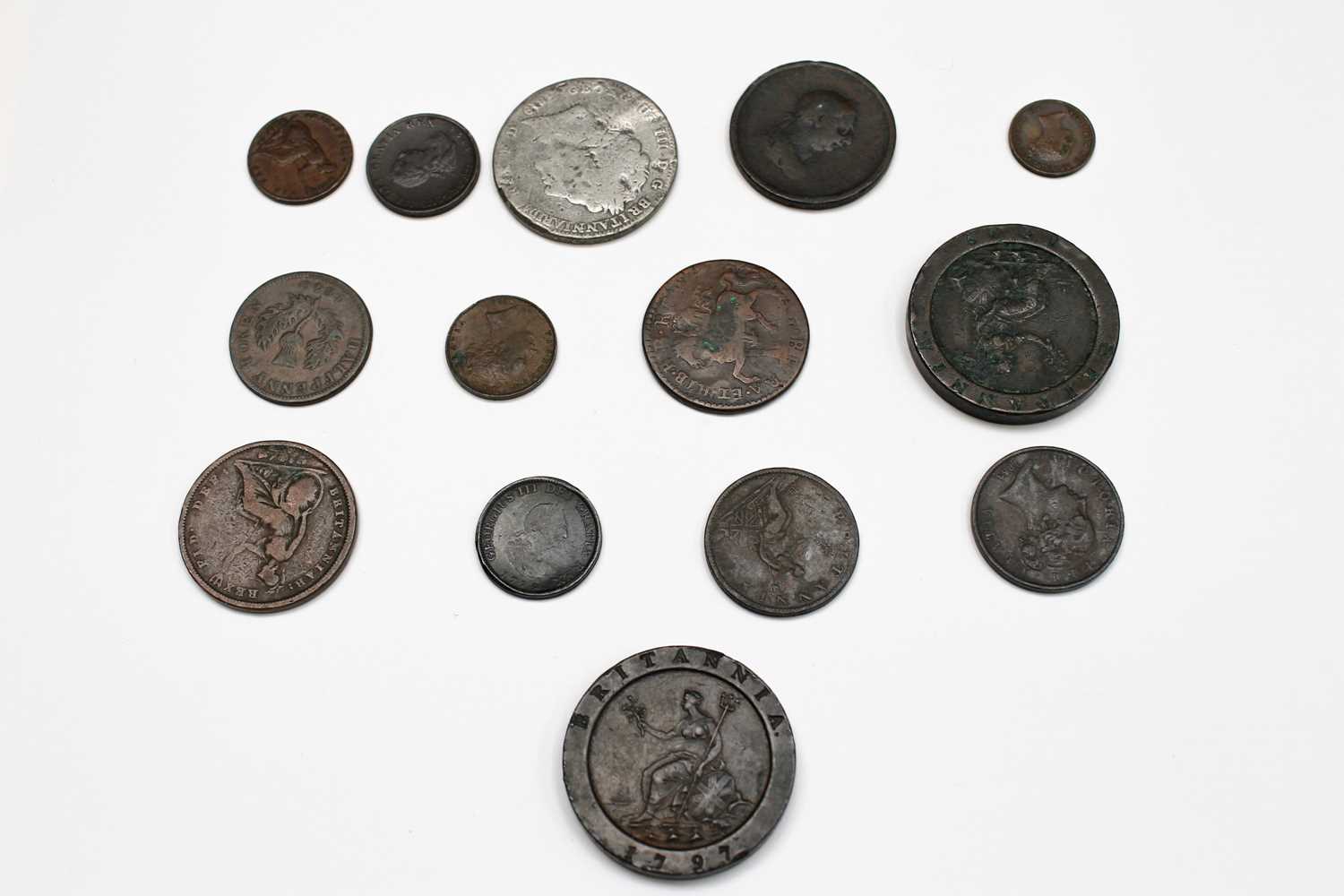 GREAT BRITAIN: 18th & 19th century copper coins comprising 2 x 1797 Cartwheel 2d coins (1 x NEF, 1 x - Image 2 of 3