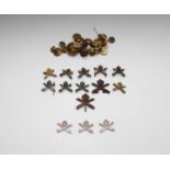 MACHINE GUN CORPS: The lot comprises 2 cap badges and 12 collar dogs - mostly officers (3 of the