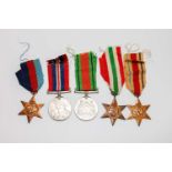 Medals: World War 2 Medal group of 5 medals comprising:War Medal,Defence Medal, Italy Star, 1939-