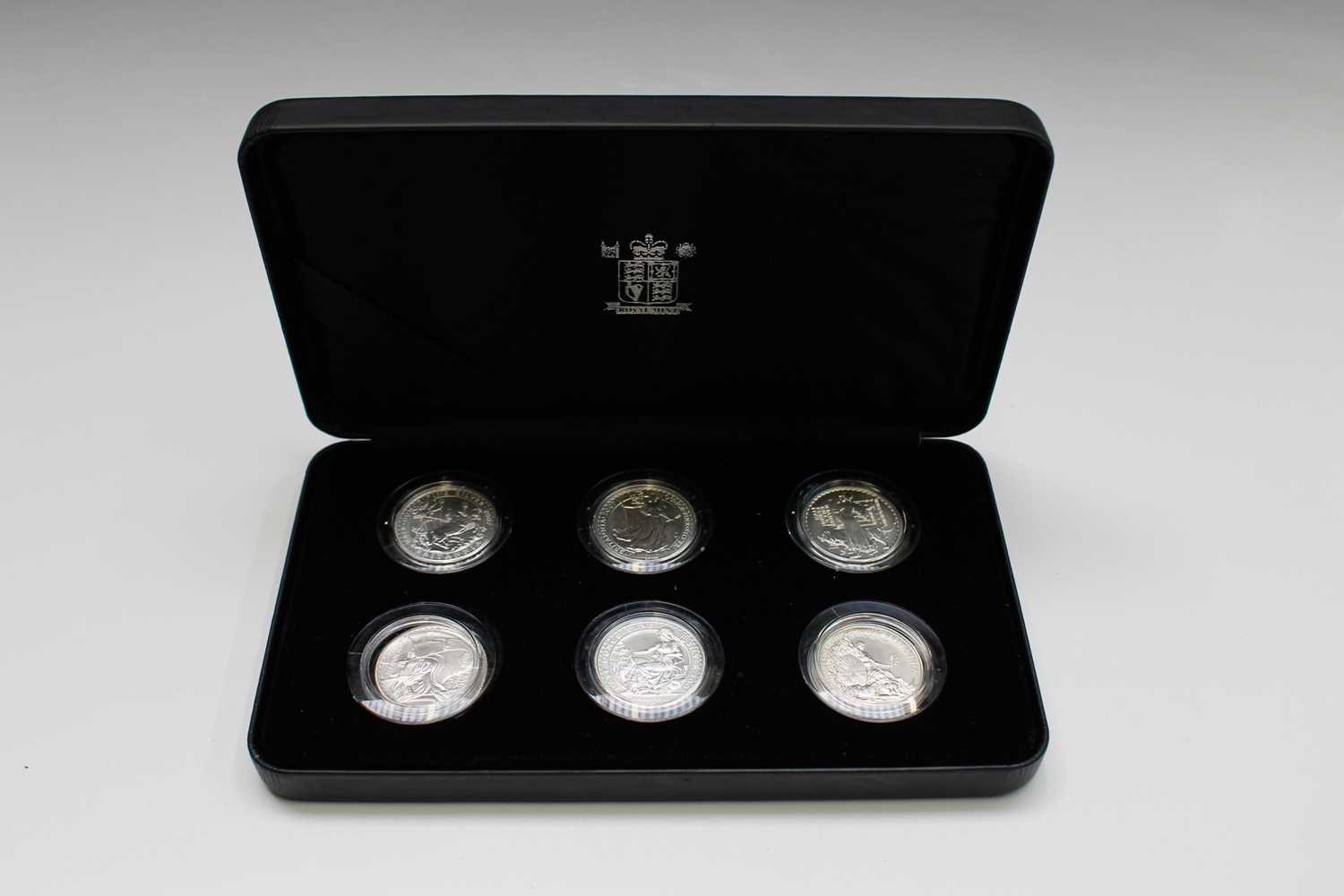 GREAT BRITAIN: A 2007 Britannia 20th Anniversay 6 x £1 silver proof collection in official box