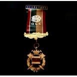 RAOB Medals - 9ct gold Secretary Medal awarded by Vickertown Lodge 3330, 1936 (7grms).
