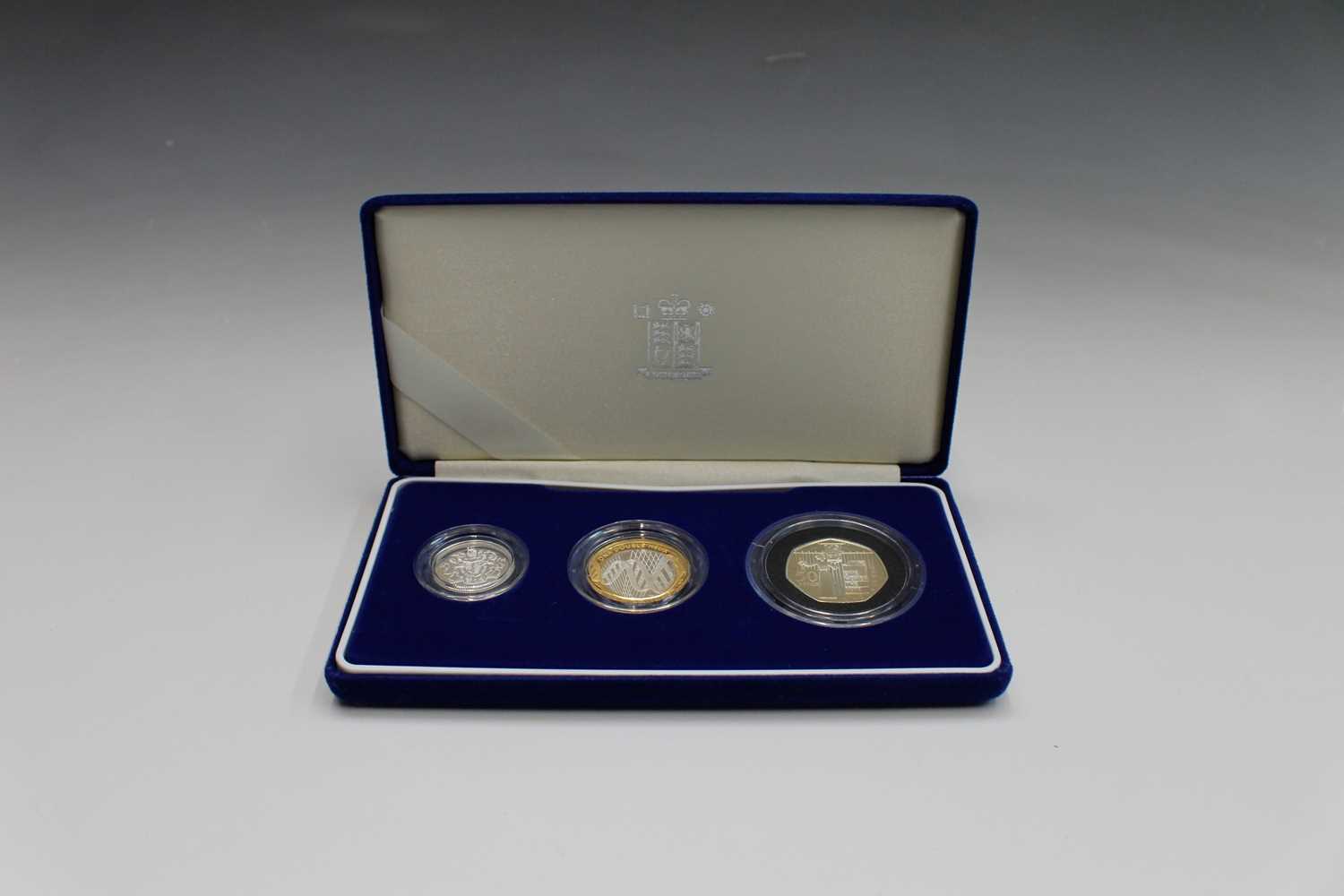 GREAT BRITAIN 2003 silver proof 3 coin Piedfort cased collection with certificate of authenticity. - Image 2 of 3