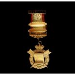 RAOB Medals - 9ct gold Medal issued for services rendered as Secretary 1921-3 by The Bath and