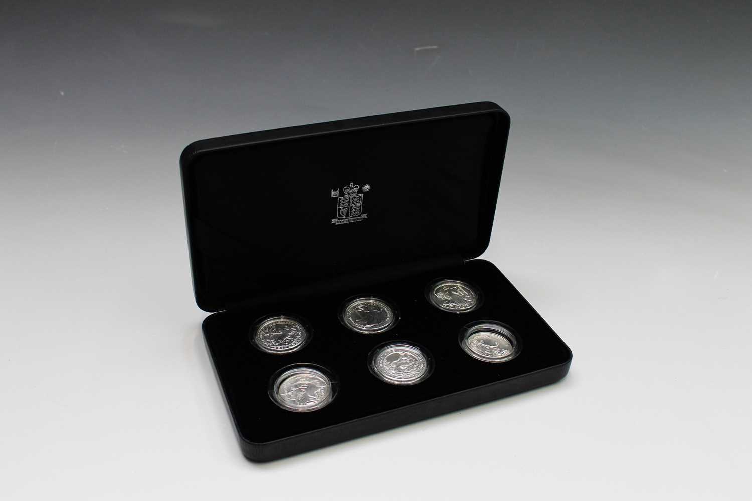 GREAT BRITAIN: A 2007 Britannia 20th Anniversay 6 x £1 silver proof collection in official box - Image 2 of 2