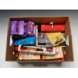 Miscellaneous toys and catalogues: A box containing a large quantity of items including boxed Tonka,