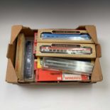 A 'San Diego' brown box containing HO Gauge 13 boxed Fleischmann Lilliput & Joueff foreign outline