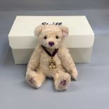Teddy Bear - Boxed Steiff. Mohair Vanilla, Diamond Jubilee Danbury Mint of 2012. Special edition
