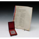 MEDAL. Comprising a silvered bronze boxing medal by Andre Mery - second tournament English v