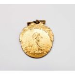MEDAL. A gilded medal featuring Ferdinard VIII of Spain - King & Emperor dated 1820.