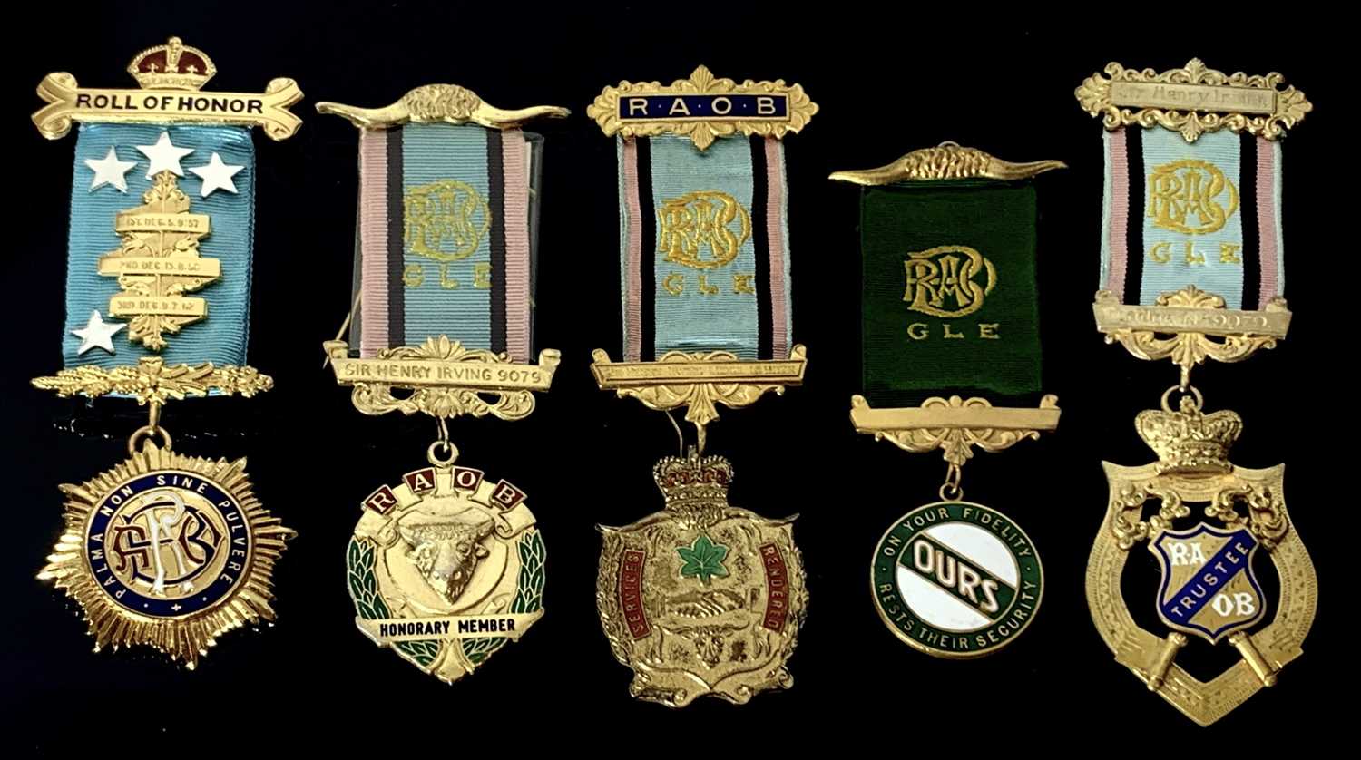 RAOB Medals - group of 5 to G.Ware 1960's - 1990's, 4 silver Sir Henry Irvine Lodge.