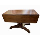 A Victorian mahogany pembroke table, height 71cm, width 104cm, depth 51cm.